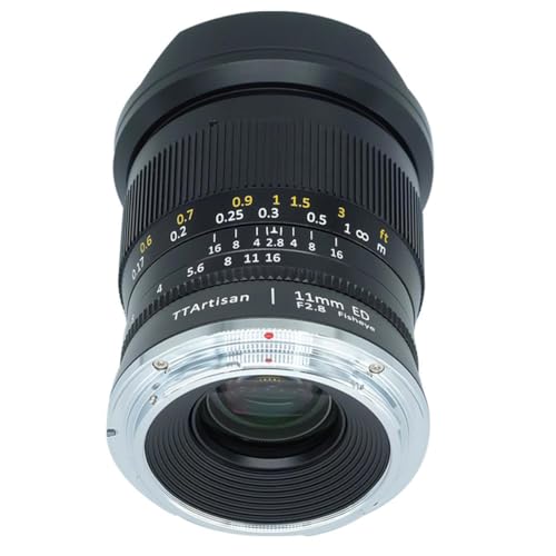 TT Artisan Fisheye Objektiv 11mm f 2.8 Anschluss Nikon Z Ultra-Weitwinkelobjektiv für Vollformat im Alugehäuse Bildwinkel 180 Grad, 11mm F2.8, Schwarz TT Artisan Fisheye Objektiv 11mm f 2.8 Anschluss Nikon Z Ultra-Weitwinkelobjektiv für Vollformat im Alugehäuse Bildwinkel 180 Grad, 11mm F2.8, Schwarz von 7artisans
