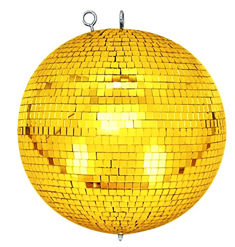 Spiegelkugel mit Sicherheitsöse 30cm gold // Discokugel - Mirrorball 30cm gold von 7even