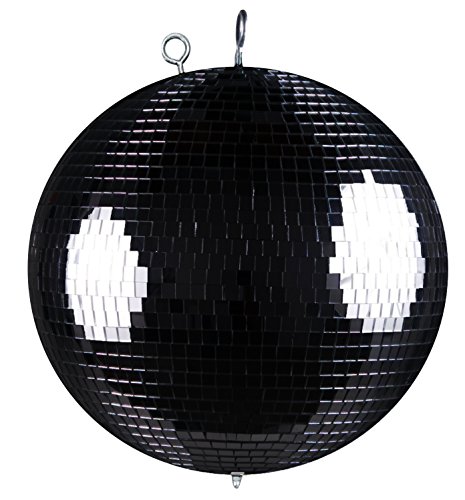 Spiegelkugel mit Sicherheitsöse 30cm schwarz // Discokugel - Mirrorball 30cm schwarz von 7even