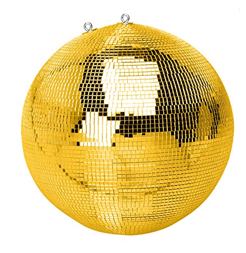 Spiegelkugel mit Sicherheitsöse 50cm gold // Discokugel - Mirrorball 50cm gold von 7even