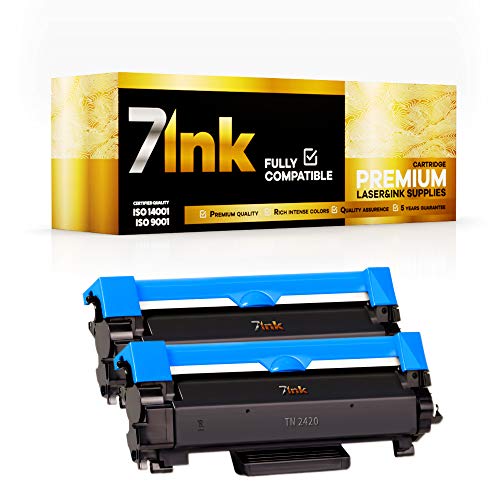 7ink Toner TN-2420 für Brother Laser Drucker – Druckqualität wie Original – Kompatibel Toner Patronen u.a. für MFC-L2710DW DCP-L2530DW MFC-L2710DN HL-L2350DW HL-L2310D DCP-L2510D DCP-L2550DN 2-Pack von 7ink