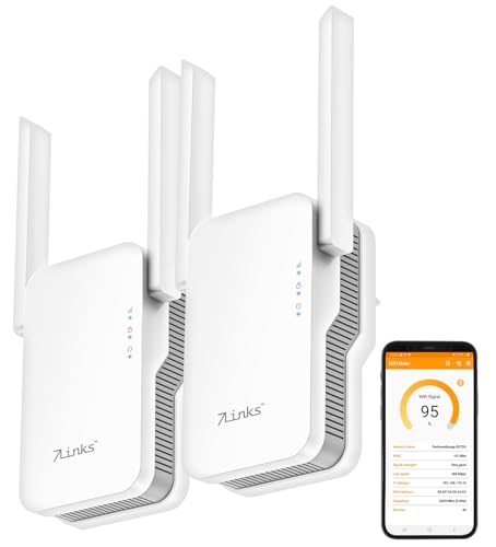 7links Router: 2er-Set WiFi-6-Dualband-Repeater, bis 3.000MBit/s, WLAN-Mesh, LAN-Port (universelle WLAN Repeater, Steckdosen-Repeater, Internetradio) 7links Router: 2er-Set WiFi-6-Dualband-Repeater, bis 3.000MBit/s, WLAN-Mesh, LAN-Port (universelle WLAN Repeater, Steckdosen-Repeater, Internetradio) von 7links