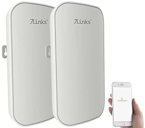 7links WLAN Verstärker Outdoor: 2er-Set Outdoor-WLAN-Repeater mit 1.200 Mbit/s, für 2,4 & 5 GHz, App (WLAN Verstärker für draußen, WLAN Verstärker für außen, Camping) von 7links