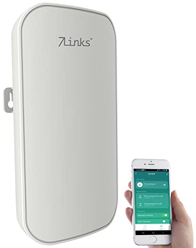 7links WLAN Verstärker Outdoor: Outdoor-WLAN-Repeater, 1.200 Mbit/s, Dual-Band 2,4+5,0 GHz, App, 80 m (WiFi Antenne, Outdoor WiFi, Range Extender) von 7links