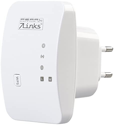 7links WiFi Repeater: Mini-WLAN-Repeater mit WPS-Taste, 300 Mbit/s, 2,4 GHz & LAN-Anschluss (WLANverstärker, Mobiler WLAN Repeater, Netzwerkkabel) von 7links