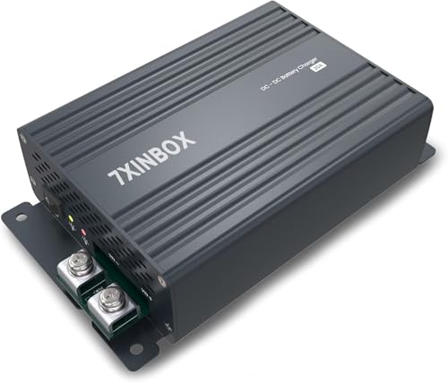 7XINBOX 12V 20A DC zu DC Ladegerät (mit Smart Chip), Onboard Smart Batterieladegerät für NMP, LFP, AGM und Gel-Batterien für Wohnwagen, Nutzfahrzeuge, Yachten und Boote.3 Stufen Ladung. von 7xinbox
