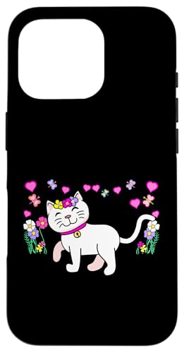 Frühling Sommer Garten Katze Retro Katzen 80er Kinder Kind Hülle für iPhone 16 Pro von 80er 90er Katzen Retro Katze Vintage