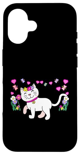 Frühling Sommer Garten Katze Retro Katzen 80er Kinder Kind Hülle für iPhone 16 von 80er 90er Katzen Retro Katze Vintage