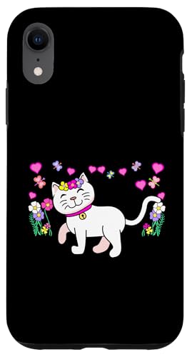Frühling Sommer Garten Katze Retro Katzen 80er Kinder Kind Hülle für iPhone XR von 80er 90er Katzen Retro Katze Vintage