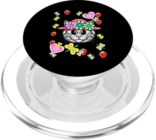 Katze Katzen Kinder Baby Kind Retro Mädchen Teenie Kätzchen PopSockets PopGrip für MagSafe Katze Katzen Kinder Baby Kind Retro Mädchen Teenie Kätzchen PopSockets PopGrip für MagSafe von 80er 90er Katzen Retro Katze Vintage