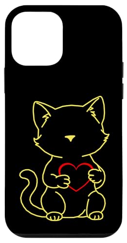 Katze Katzen Retro Valentinstag Herz Herzen Valentin 80er 90 Hülle für iPhone 12 mini von 80er 90er Katzen Retro Katze Vintage