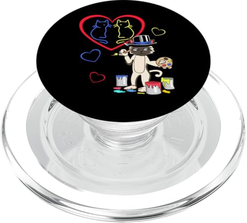 Katze Katzen Retro Valentinstag Herz Herzen Valentin 80er 90 PopSockets PopGrip für MagSafe Katze Katzen Retro Valentinstag Herz Herzen Valentin 80er 90 PopSockets PopGrip für MagSafe von 80er 90er Katzen Retro Katze Vintage