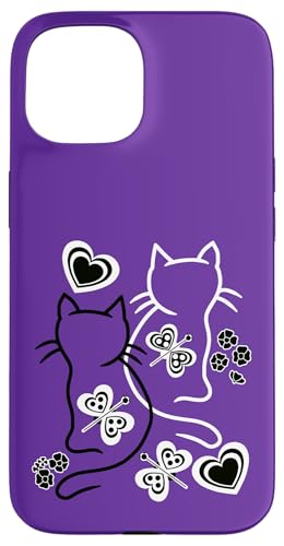 Katzen Katze 80er Vintage Kinder Kind Kleinkinder Sommer Hülle für iPhone 15 von 80er 90er Katzen Retro Katze Vintage