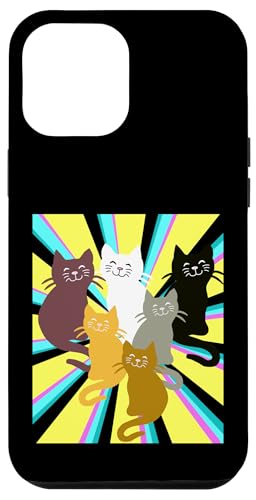 Katzen Katze Haustiere Retro 80er 90er Vintage Kind Kinder Hülle für iPhone 12 Pro Max von 80er 90er Katzen Retro Katze Vintage