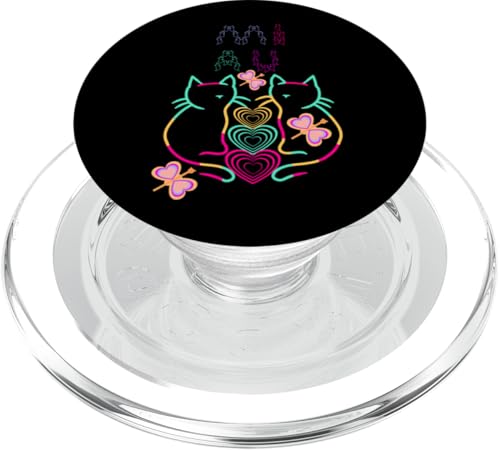 Katzen Katze Kinder Kind Retro Kätzchen Mädchen Jungen Baby PopSockets PopGrip für MagSafe Katzen Katze Kinder Kind Retro Kätzchen Mädchen Jungen Baby PopSockets PopGrip für MagSafe von 80er 90er Katzen Retro Katze Vintage