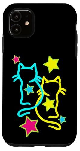 Katzen Katze Kinder Kind Retro Kätzchen Vintage 80er 90er Hülle für iPhone 11 von 80er 90er Katzen Retro Katze Vintage