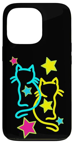 Katzen Katze Kinder Kind Retro Kätzchen Vintage 80er 90er Hülle für iPhone 13 Pro von 80er 90er Katzen Retro Katze Vintage