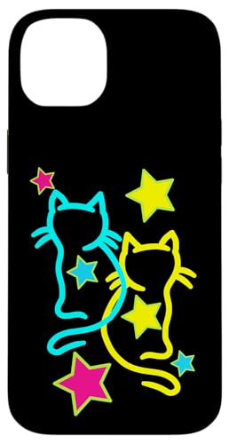 Katzen Katze Kinder Kind Retro Kätzchen Vintage 80er 90er Hülle für iPhone 14 Plus von 80er 90er Katzen Retro Katze Vintage