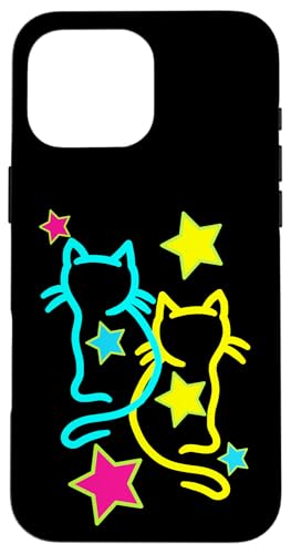 Katzen Katze Kinder Kind Retro Kätzchen Vintage 80er 90er Hülle für iPhone 16 Pro Max von 80er 90er Katzen Retro Katze Vintage