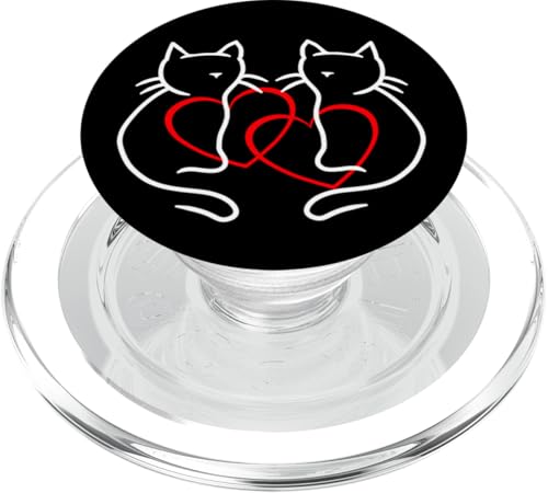 Katzen Katze Mädchen Jungen 80er Kätzchen Herzen Valentin PopSockets PopGrip für MagSafe Katzen Katze Mädchen Jungen 80er Kätzchen Herzen Valentin PopSockets PopGrip für MagSafe von 80er 90er Katzen Retro Katze Vintage