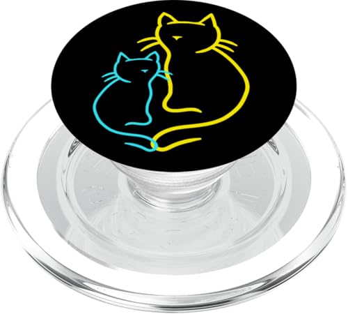 Katzen Katze Teenie Kinder Mädchen Jungen Kind Baby 80er PopSockets PopGrip für MagSafe Katzen Katze Teenie Kinder Mädchen Jungen Kind Baby 80er PopSockets PopGrip für MagSafe von 80er 90er Katzen Retro Katze Vintage