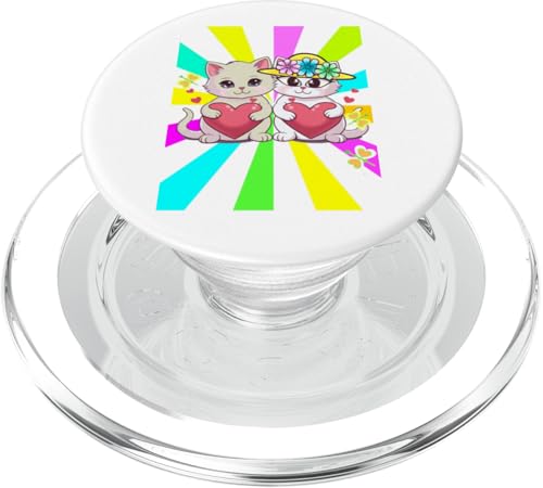 Kinder Kind Mädchen Jungen Teenager Katzen Katze Kleinkinder PopSockets PopGrip für MagSafe Kinder Kind Mädchen Jungen Teenager Katzen Katze Kleinkinder PopSockets PopGrip für MagSafe von 80er 90er Katzen Retro Katze Vintage
