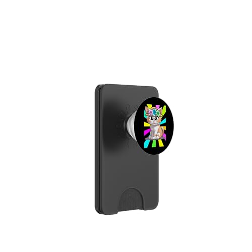 Kinder Retro Kind Sommer Katze Katzen 80er Kätzchen Baby PopSockets PopWallet für MagSafe von 80er 90er Katzen Retro Katze Vintage