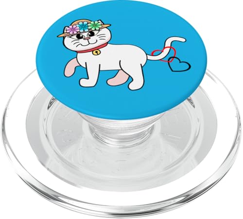 Lustig Katze Katzen Herz Herzen Valentin Retro Kind Mädchen PopSockets PopGrip für MagSafe Lustig Katze Katzen Herz Herzen Valentin Retro Kind Mädchen PopSockets PopGrip für MagSafe von 80er 90er Katzen Retro Katze Vintage