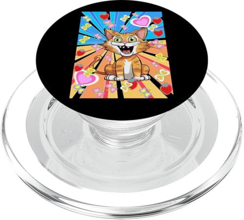 Lustige Katze Katzen witzig Kätzchen Kinder Mädchen Jungen PopSockets PopGrip für MagSafe Lustige Katze Katzen witzig Kätzchen Kinder Mädchen Jungen PopSockets PopGrip für MagSafe von 80er 90er Katzen Retro Katze Vintage