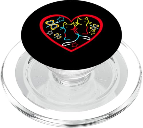 Retro 80er Katzen Katze Vintage 90er Kätzchen Herz Valentin PopSockets PopGrip für MagSafe Retro 80er Katzen Katze Vintage 90er Kätzchen Herz Valentin PopSockets PopGrip für MagSafe von 80er 90er Katzen Retro Katze Vintage