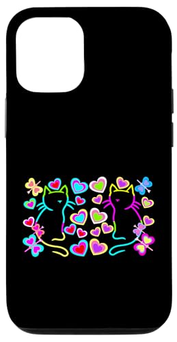 Retro 80er Sommer Katzen Katze Kinder Kind Kleinkinder 90er Hülle für iPhone 12/12 Pro von 80er 90er Katzen Retro Katze Vintage