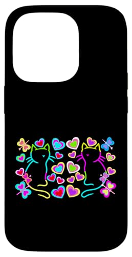 Retro 80er Sommer Katzen Katze Kinder Kind Kleinkinder 90er Hülle für iPhone 14 Pro von 80er 90er Katzen Retro Katze Vintage