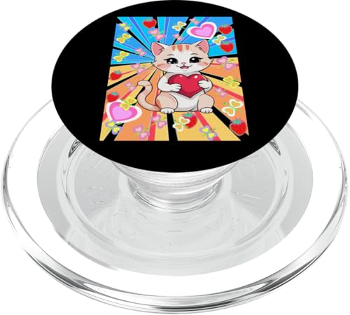 Retro Katze Katzen Kinder Kind Mädchen Jungen Kleinkind Baby PopSockets PopGrip für MagSafe Retro Katze Katzen Kinder Kind Mädchen Jungen Kleinkind Baby PopSockets PopGrip für MagSafe von 80er 90er Katzen Retro Katze Vintage
