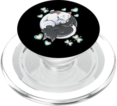 Retro Katze Katzen Vintage 80er 90er Ying und Yang Kätzchen PopSockets PopGrip für MagSafe Retro Katze Katzen Vintage 80er 90er Ying und Yang Kätzchen PopSockets PopGrip für MagSafe von 80er 90er Katzen Retro Katze Vintage