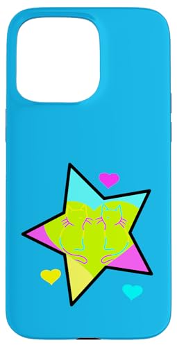 Retro Katzen Katze Kätzchen 80er Vintage 90er Kinder Kind Hülle für iPhone 15 Pro Max von 80er 90er Katzen Retro Katze Vintage