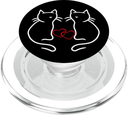 Retro Katzen Katze Vintage 80er Valentin Teenie Kind Herzen PopSockets PopGrip für MagSafe Retro Katzen Katze Vintage 80er Valentin Teenie Kind Herzen PopSockets PopGrip für MagSafe von 80er 90er Katzen Retro Katze Vintage