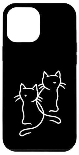 Retro Katzen Linien Katze Vintage Old school Kätzchen Kinder Hülle für iPhone 12 Pro Max von 80er 90er Katzen Retro Katze Vintage