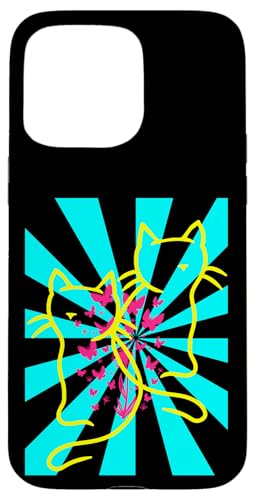 Retro Katzen Vintage Schmetterlinge 80er Katze Kätzchen 90er Hülle für iPhone 15 Pro Max von 80er 90er Katzen Retro Katze Vintage
