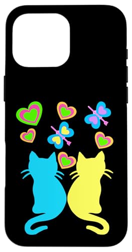 Retro Kinder Kind Mädchen Jungen Katze Katzen 80er 90er Baby Hülle für iPhone 16 Pro Max von 80er 90er Katzen Retro Katze Vintage