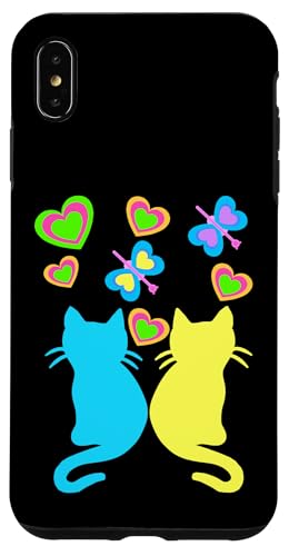 Retro Kinder Kind Mädchen Jungen Katze Katzen 80er 90er Baby Hülle für iPhone XS Max von 80er 90er Katzen Retro Katze Vintage