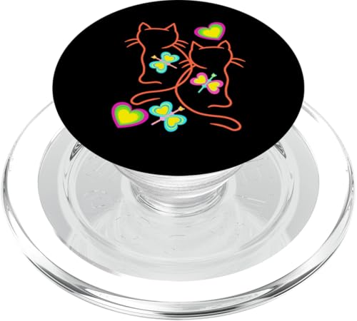 Retro Teenie Kinder Kind Katze Mädchen Jungen Katzen Baby PopSockets PopGrip für MagSafe Retro Teenie Kinder Kind Katze Mädchen Jungen Katzen Baby PopSockets PopGrip für MagSafe von 80er 90er Katzen Retro Katze Vintage