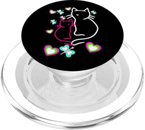 Retro Teenie Kinder Kind Katze Mädchen Jungen Katzen Kind PopSockets PopGrip für MagSafe Retro Teenie Kinder Kind Katze Mädchen Jungen Katzen Kind PopSockets PopGrip für MagSafe von 80er 90er Katzen Retro Katze Vintage