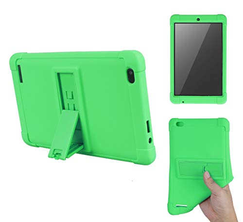 Onn Tablet-Hülle 7 Zoll (17,8 cm), [Ständer], stoßfeste Silikon-Schutzhülle + PC-Tablet-Halterung, Ständer für Onn 7 Zoll (17,8 cm) Tablet (grün) von 8Wireless