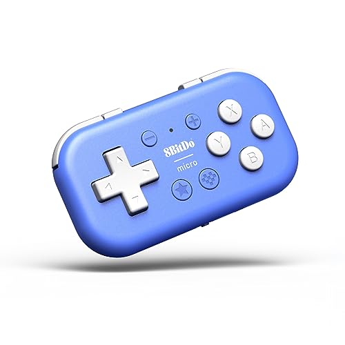 8Bitdo Micro Bluetooth Gamepad Pocket-sized Mini Controller for Switch, Android, and Raspberry Pi, Support Keyboard Mode (Blue) von 8bitdo
