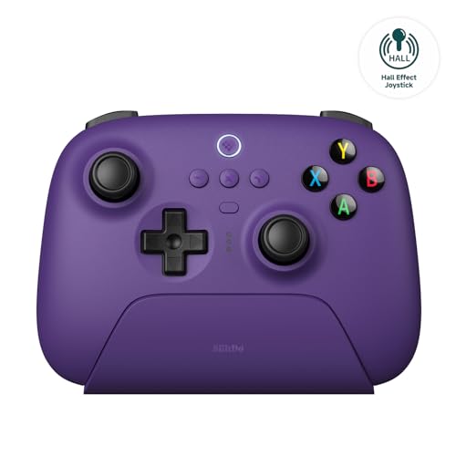 8Bitdo Ultimate 2.4G Wireless Controller, Hall Effect Joystick Update, Gaming Controller with Charging Dock for PC, Android, Steam Deck & Apple (Purple) von 8bitdo