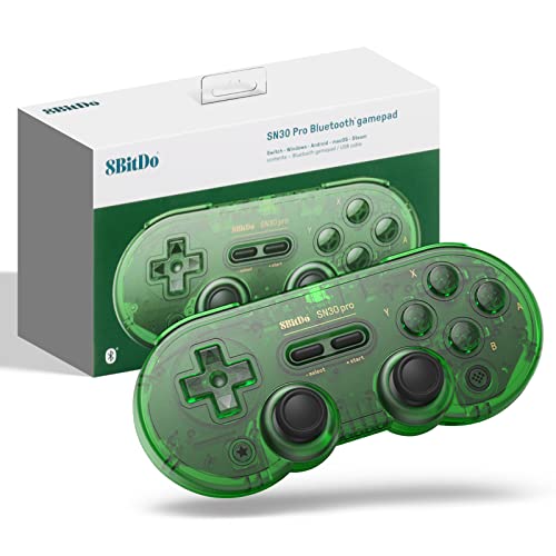 8bitdo SN30 PRO Bluetooth-Gamecontroller Kompatibel mit Switch PC, Kabelloses Gamepad für PC, Windows, Android, macOS, Steam, Raspberry Pi (Grüne Ausgabe) von 8bitdo