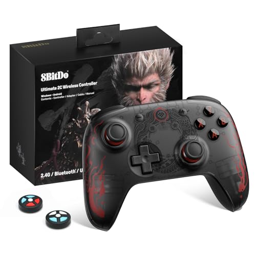8Bitdo Ultimate 2C Wireless Controller für Windows PC und Android, mit Hall-Effekt-Joysticks und Hall-Triggern, keine Drift, 1000Hz Polling-Rate, Remappable L4/R4 Bumpers - Black Myth: Wukong von 8bitdo