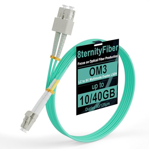 8ternityFiber -OM3 Patchkabel LC auf SC 5 m, 10/40 GB Multimode-Glasfaser-Patchkabel, Duplex, 50/125um, Längenoptionen: 1 m-30 m, 2 mm LSZH 8ternityFiber -OM3 Patchkabel LC auf SC 5 m, 10/40 GB Multimode-Glasfaser-Patchkabel, Duplex, 50/125um, Längenoptionen: 1 m-30 m, 2 mm LSZH von 8ternityFiber