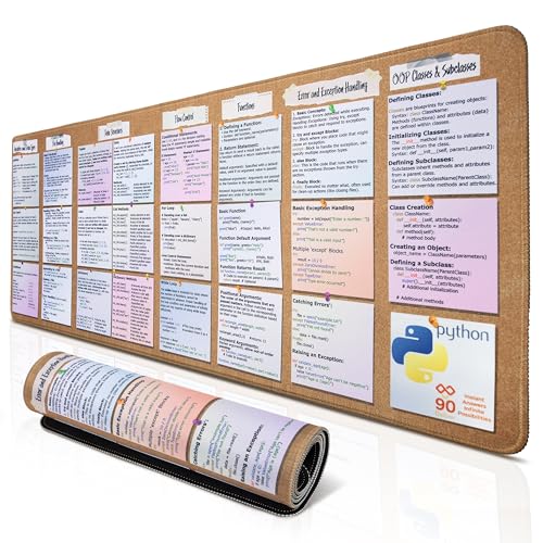 Generic Codierungsmatten Python Spickzettel Mauspad für Anfänger, Python-Referenzhandbuch Schreibtischmatte, Python-CheatSheet für Software-Ingenieure, Geschenk für KI-Programmierer, Generic Codierungsmatten Python Spickzettel Mauspad für Anfänger, Python-Referenzhandbuch Schreibtischmatte, Python-CheatSheet für Software-Ingenieure, Geschenk für KI-Programmierer, von 90 BELOW