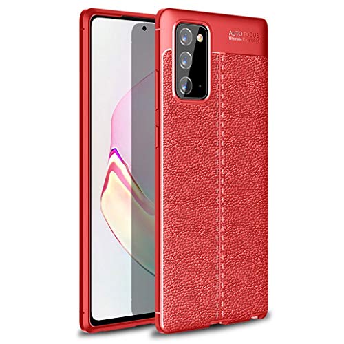 Handyhülle für Samsung Galaxy Note 20 5,8 Zoll Hülle, Stoßfeste Schutzhülle, TPU-Leder Handytasche Flip Case Schutzhülle Lederhülle Case Cover Kompatibel für Samsung Galaxy Note 20 (Rot) von 95